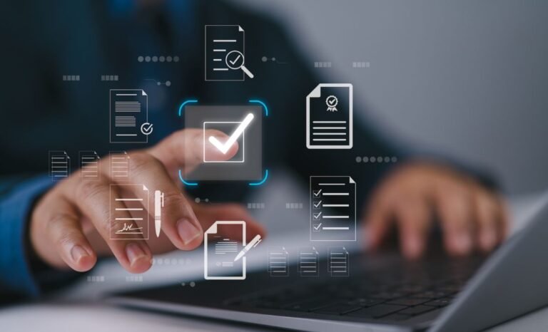 Project management software dashboard showing task tracking, team collaboration, and project workflow management